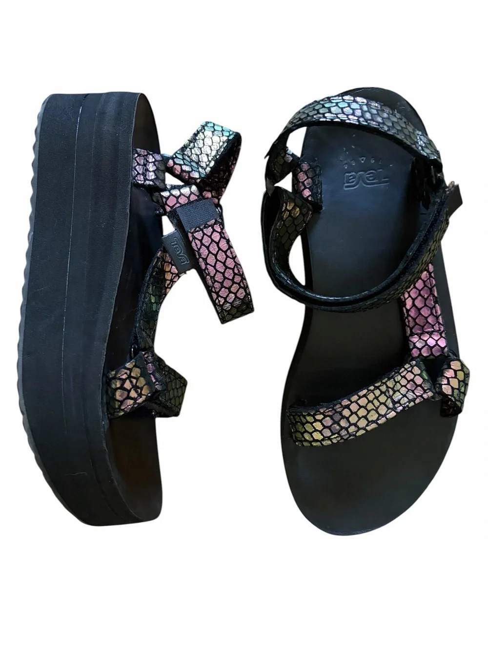 Teva Flatform Universal Iridescent Sandals size 7